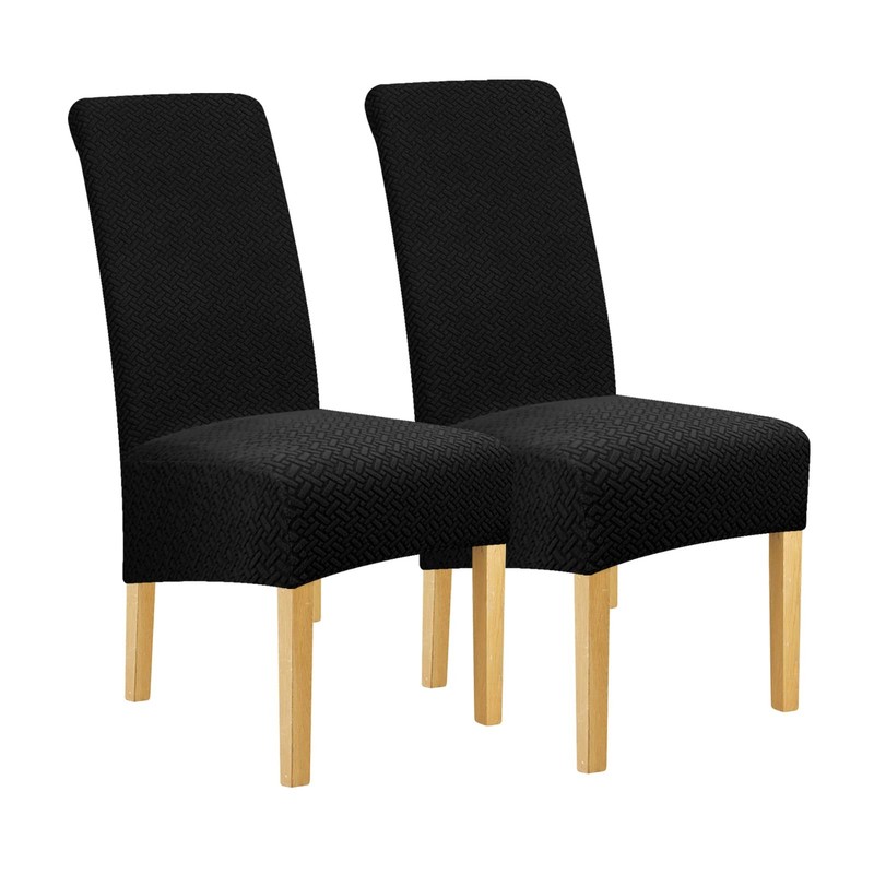 Oversize Dining Room Chair Covers Set of 2，XL 2, Black