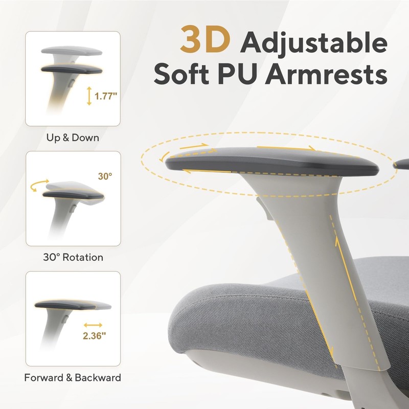 Nouhaus Fluido Ergonomic Office Chair High Back Mesh 3D Armrest Lumbar Support gallery
