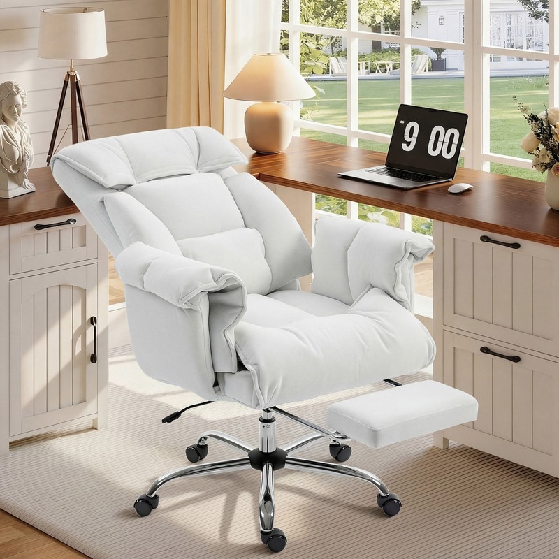 Executive Office Chair with Footrest, Reclining Swivel Computer Desk Chair gallery