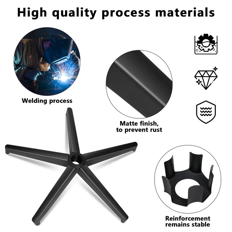 Office Chair Replacement Parts-28'' Heavy 16.54D x 15.35W x 12.2H in, Black gallery
