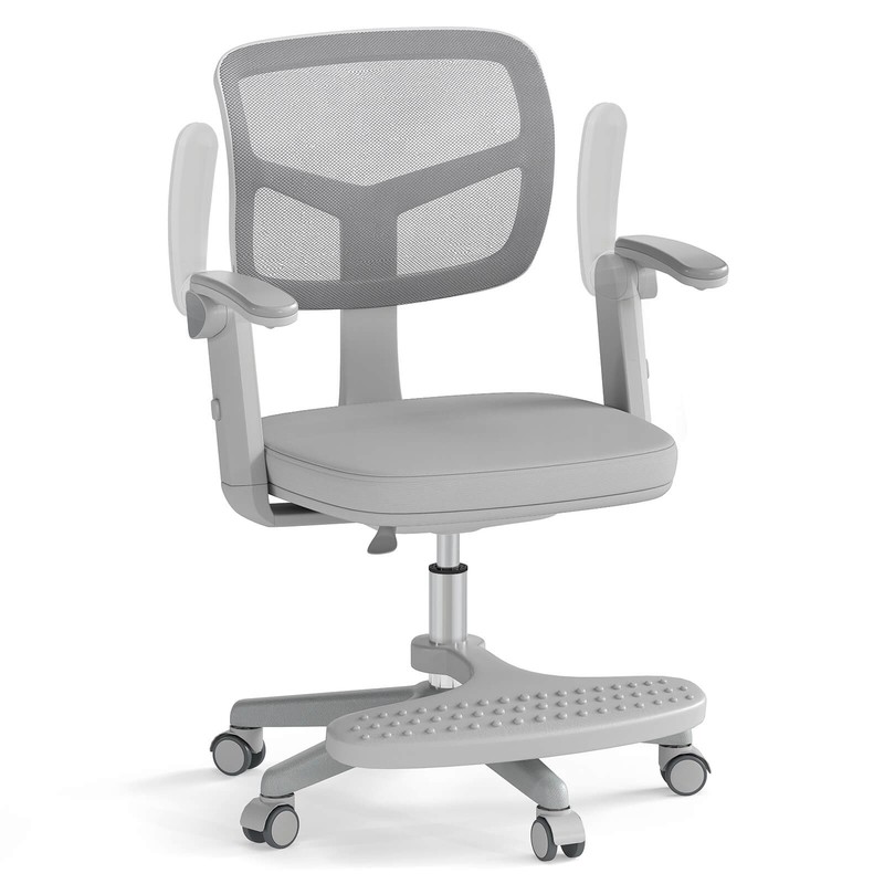 Kids Desk Chair Children Study Chair w/Adjustable Height, Armrest & Footrest