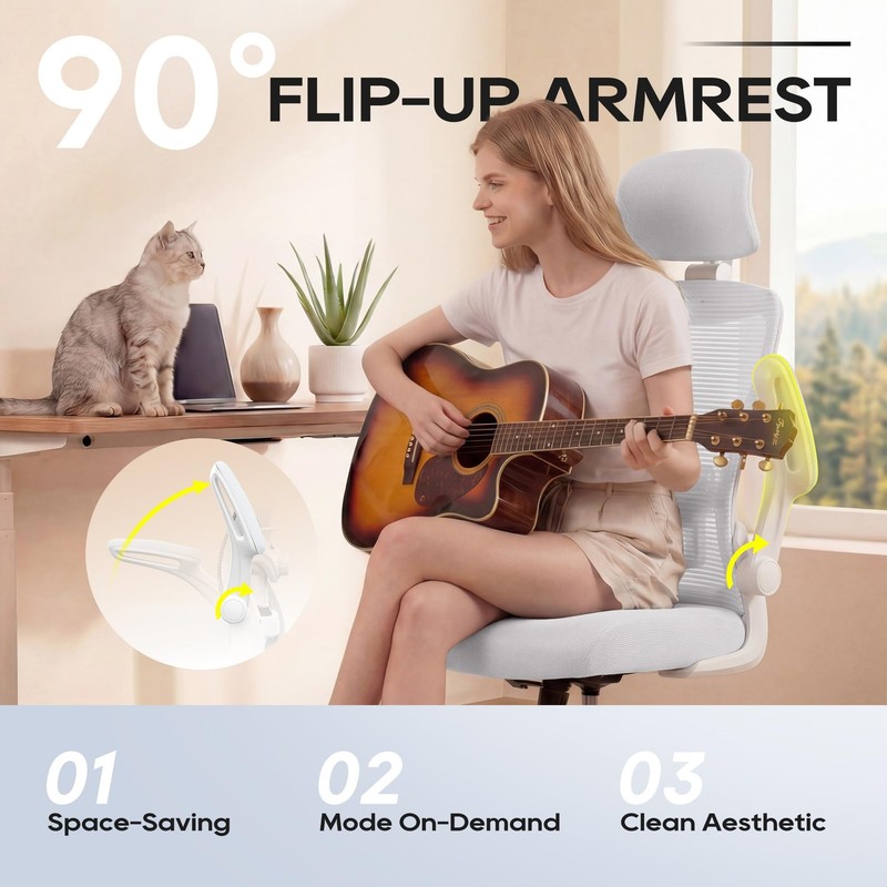 Ergonomic Office Chair for Long Hours, Full-Body Support, Relieve Neck & Back... gallery