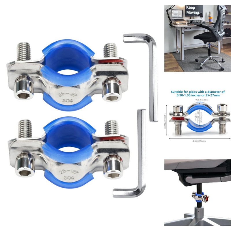 2-Pack Stainless Steel Office Chair Saver Stop Sinking & Adjustable Height Lock