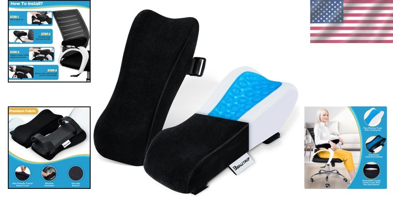 Memory Foam Armrest Covers - Gaming & Office Chair Support Cushions gallery