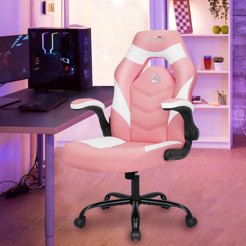 N-GEN Video Gaming Chair Ergonomic Computer Desk Office Chair w/ Lumbar Support