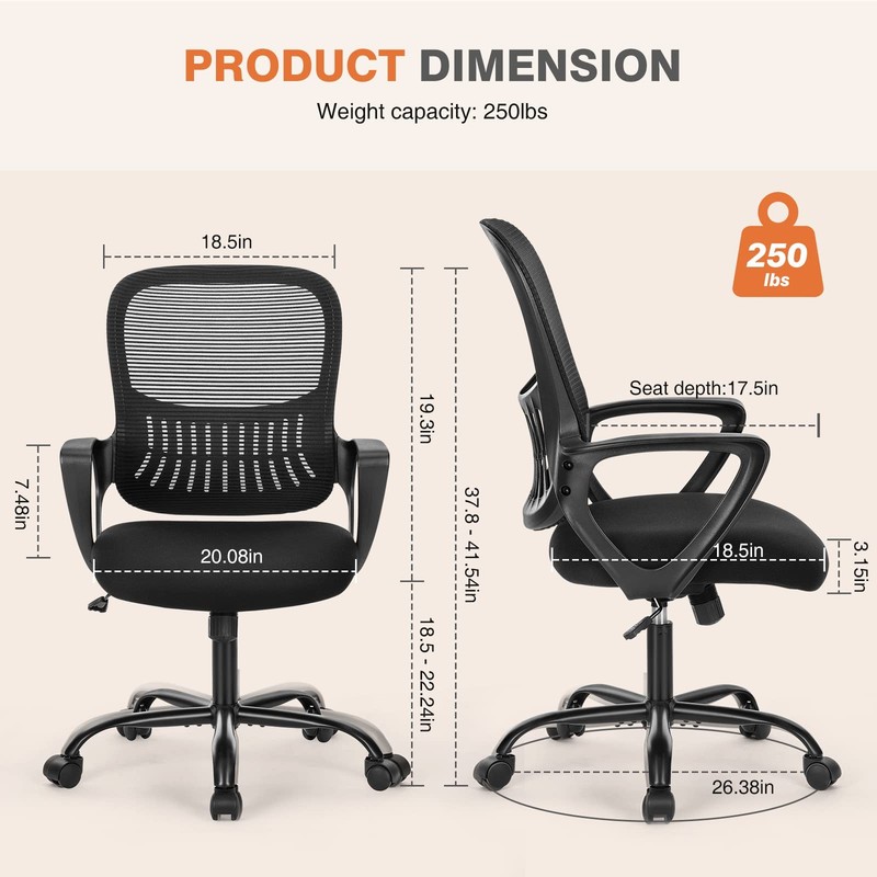 Home Office Managerial Executive Chair with Ergonomic Design, Mid-Back Mesh S... gallery