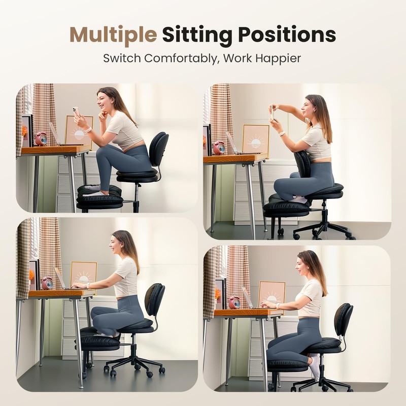 Cross Legged Office Chair, Ergonomic Cloud Criss Cross Desk Chair, Meditation... gallery