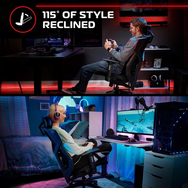 FLEXX Ergonomic Office and Gaming Chair with Lumbar Support - Breathable Mesh... gallery