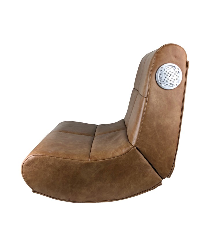 Pottery Barn Teens Faux Leather Caramel Mini Gaming Chair Untested gallery