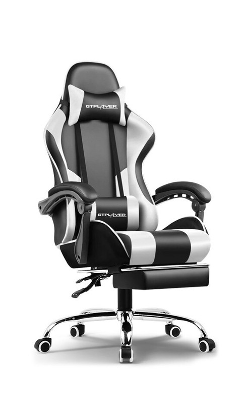 GTRacing Gaming Chair with adjustable neck and lumbar support and footrest