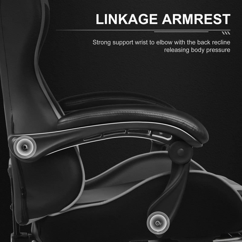 Gaming Chair, Computer Chair with Footrest and Lumbar Support, Height Adjusta... gallery