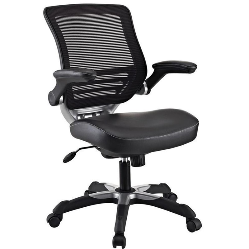 Modway Edge Modern Style Leatherette Office Chair – Black Finish