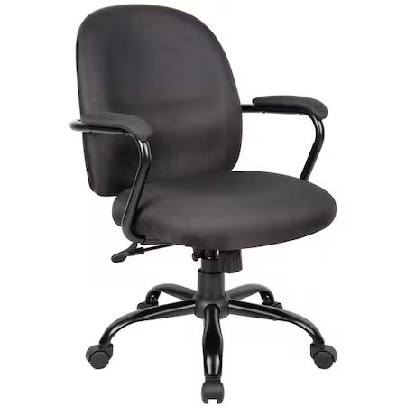 Executive Chair, Fabric Black, Height 34″ To 37-1/2″, 6Gnn8
