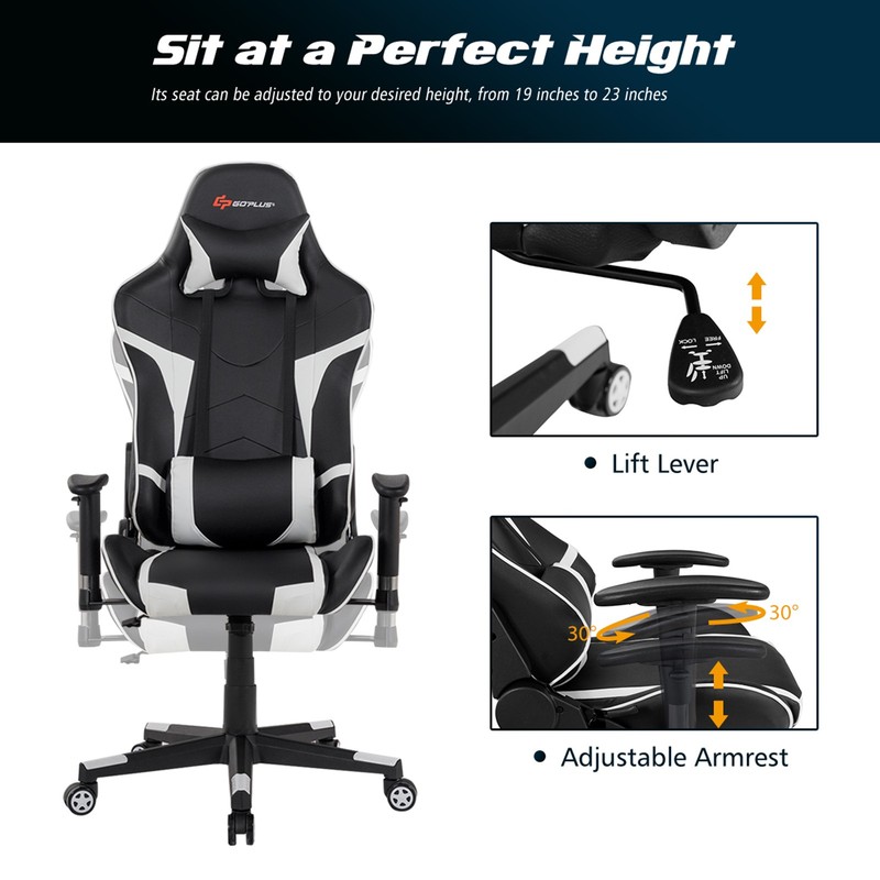 Z-Shaped Racing Style Desk & Massage Gaming Chair Set for Home Office gallery