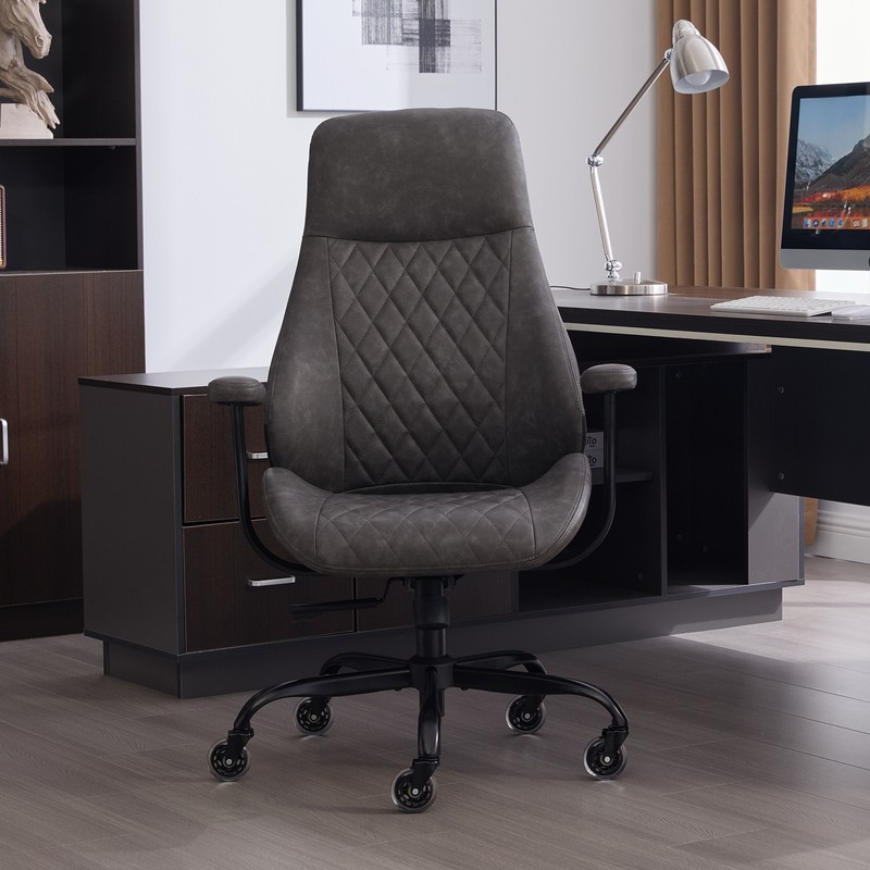 Diamond Quilted PU Leather Office Chair with Premium Durable Construction gallery
