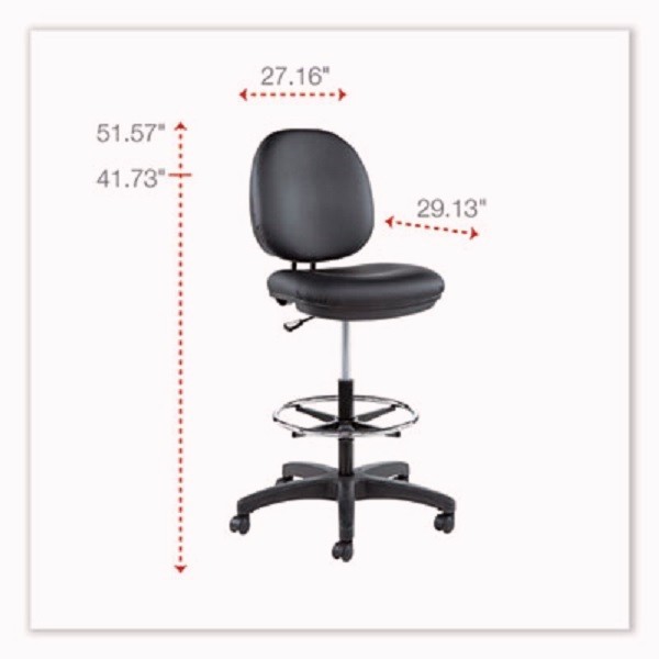 Alera ALEIN4616 Interval Series Swivel Task Stool, Pvc-free Faux Leather, Black gallery