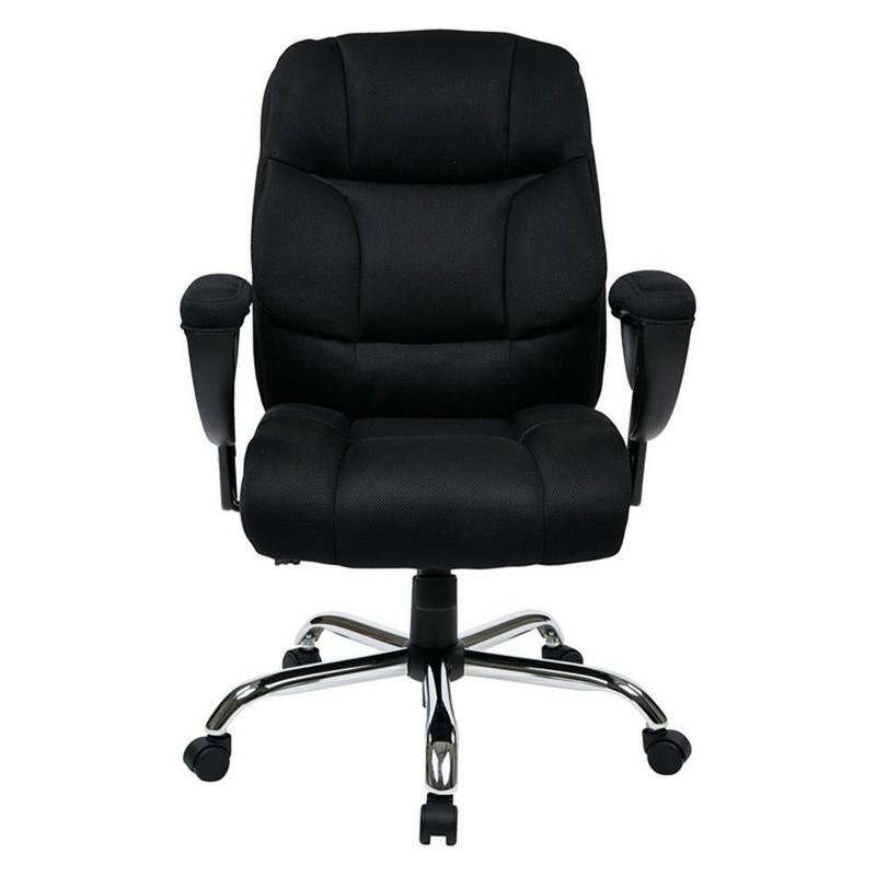 Executive Big Man Office Chair in Black Mesh Fabric gallery