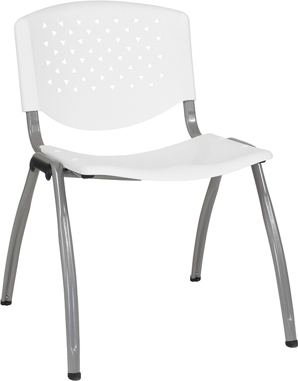 Heavy Duty White Plastic Stack Office Chair - Waiting Room Chair - Guest Chair gallery