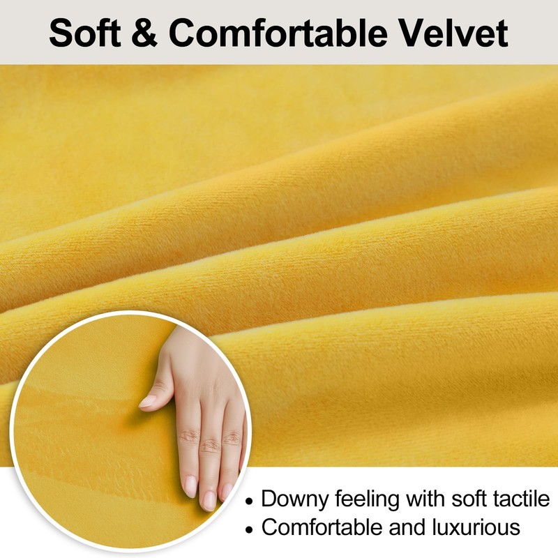 Smiry Velvet Stretch Dining Room Chair Covers Set of 4, Mustard Yellow gallery