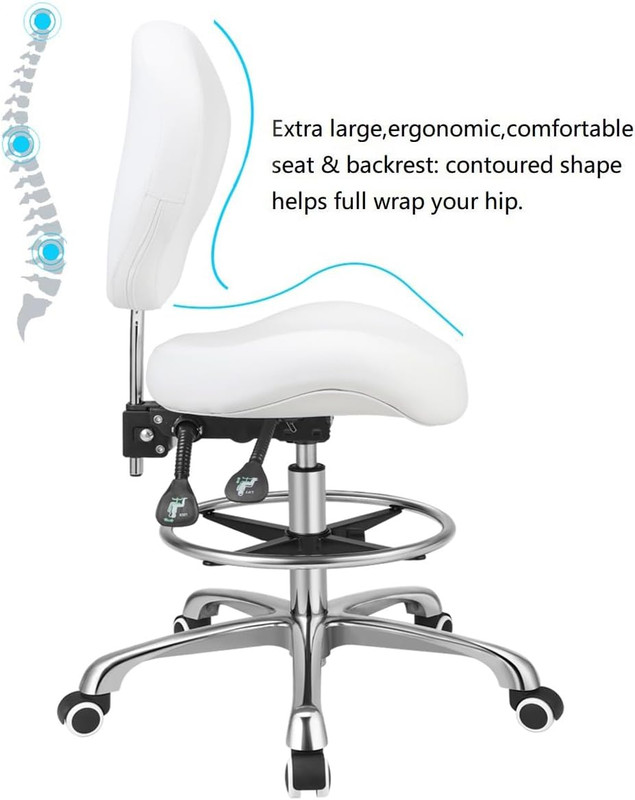 Adjustable Height Drafting Stool Drafting Chair with Backrest & Foot Rest,Swivel gallery