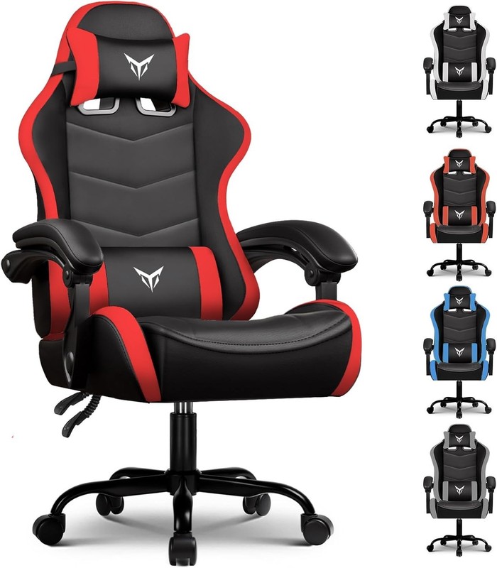 High Back PU Leather Gaming Chair with Customizable Seat - For Ultimate Comfort gallery