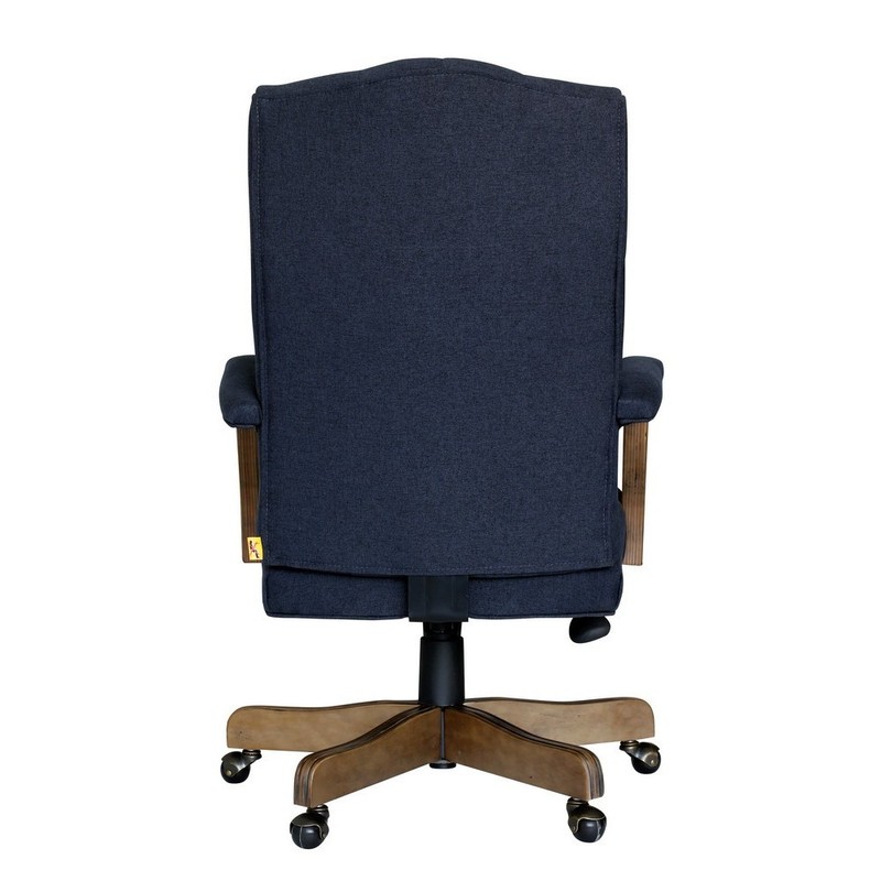 BOSS Executive Navy Commercial Grade Linen Chair With Driftwood Finish Frame gallery