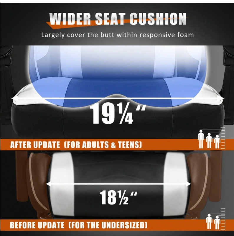 Fumahaus Adjustable Ergonomic Gaming Chair With Footrest Modern PU Leather Swive gallery