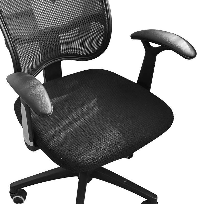 Office Chair Seat Covers Waterproof 20x20 Black Strechable Desk Chair Seat Cover