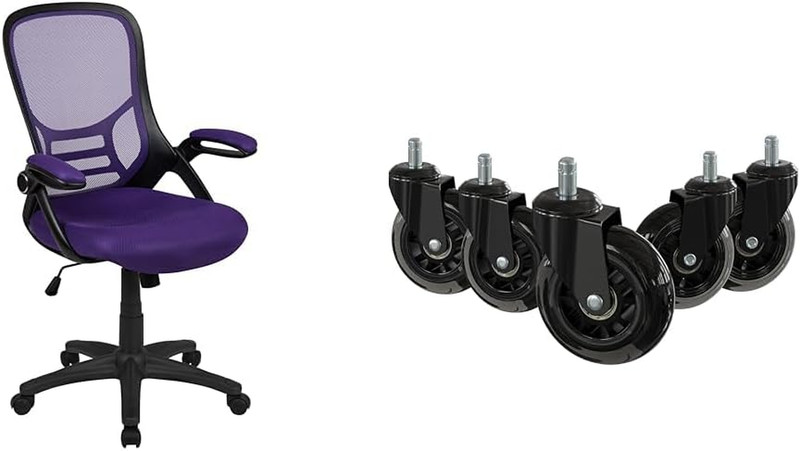 Porter High-Back Office Chair with 5 Clear Polyurethane Replacement Wheels