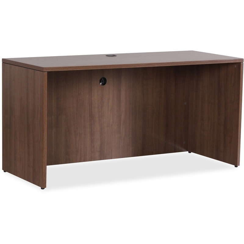 Lorell LLR69970 Walnut Laminate Credenza Shell 66"x24"x29.5" gallery