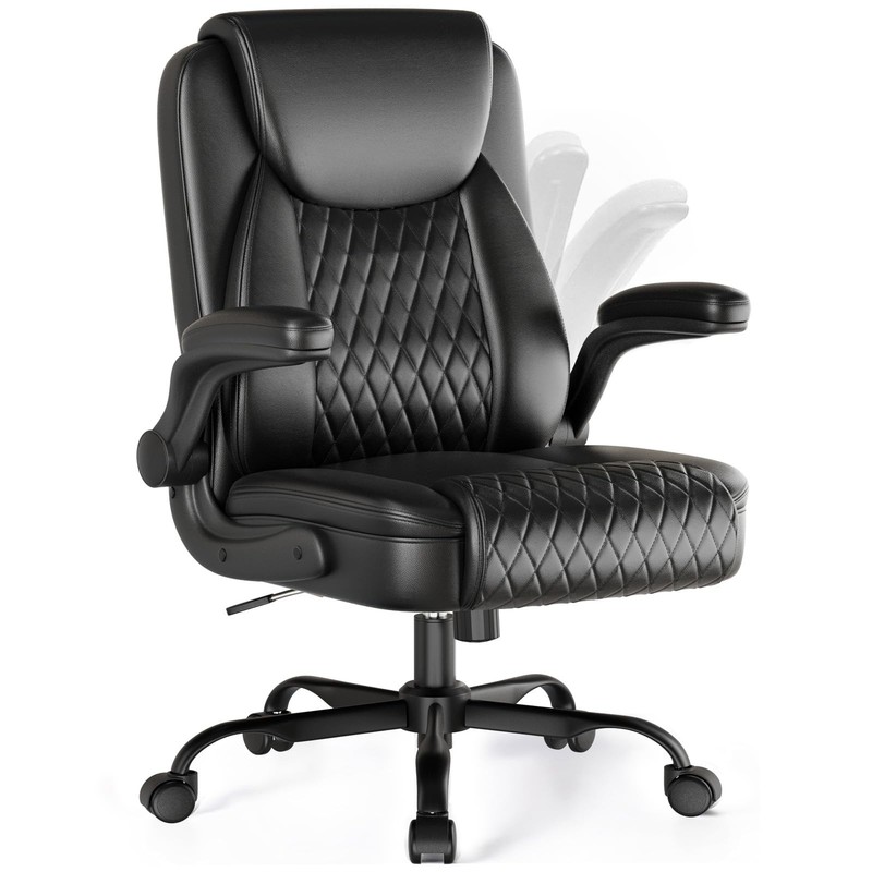 Leather Office Chair Ergonomic Computer Gaming Chair with Comfy Back Support,…
