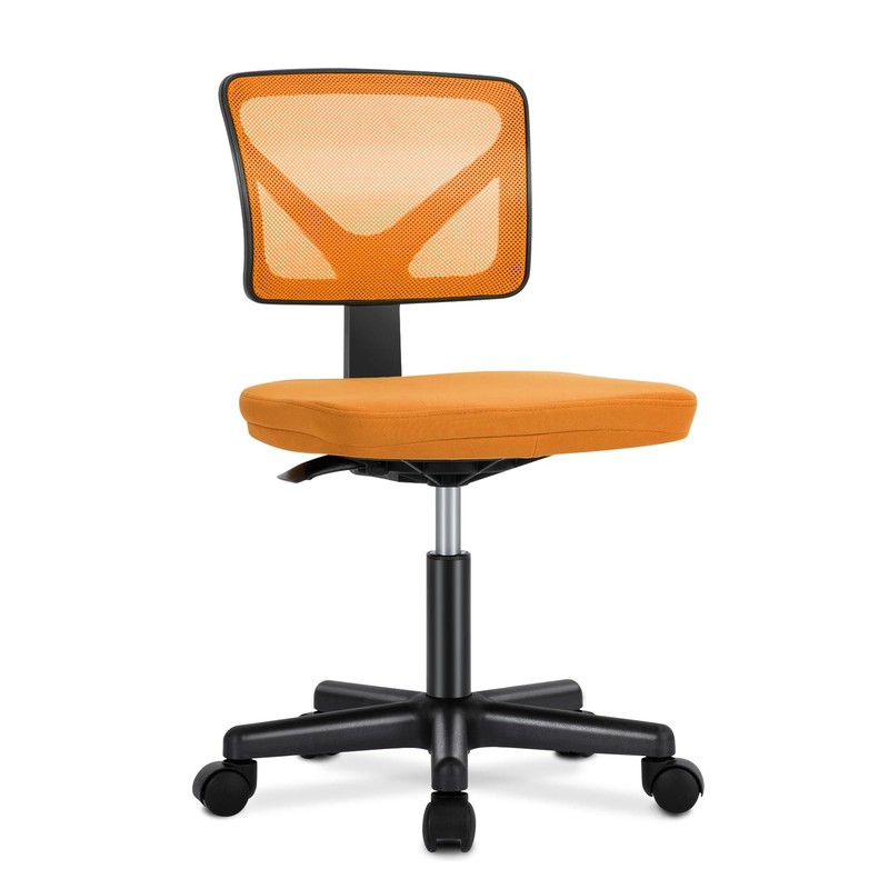 Armless Office Chairs with Wheels, Ergonomic Adjustable Home Desk Swivel Roll…