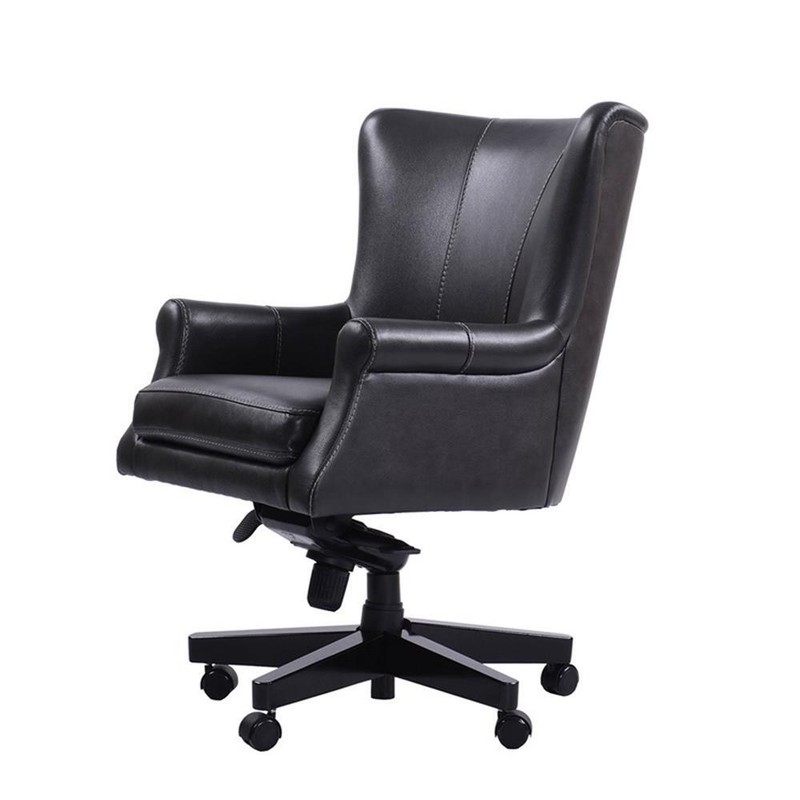 Parker Living Cyclone Leather Swivel Desk Chair in Black Finish gallery