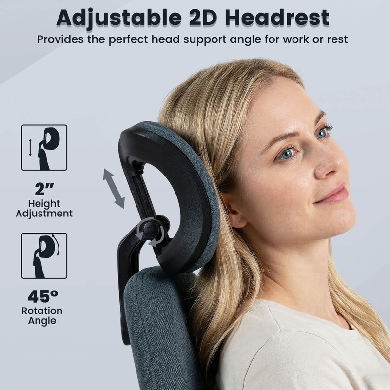 Ergonomic Office Chair w/2D Headrest, Rocking Backrest & Wheels, Gaming Chair gallery