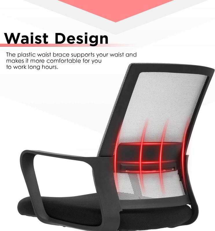 Ergonomic Drafting Chair with Adjustable Foot Ring - Grey Mid-Back Office Chair gallery