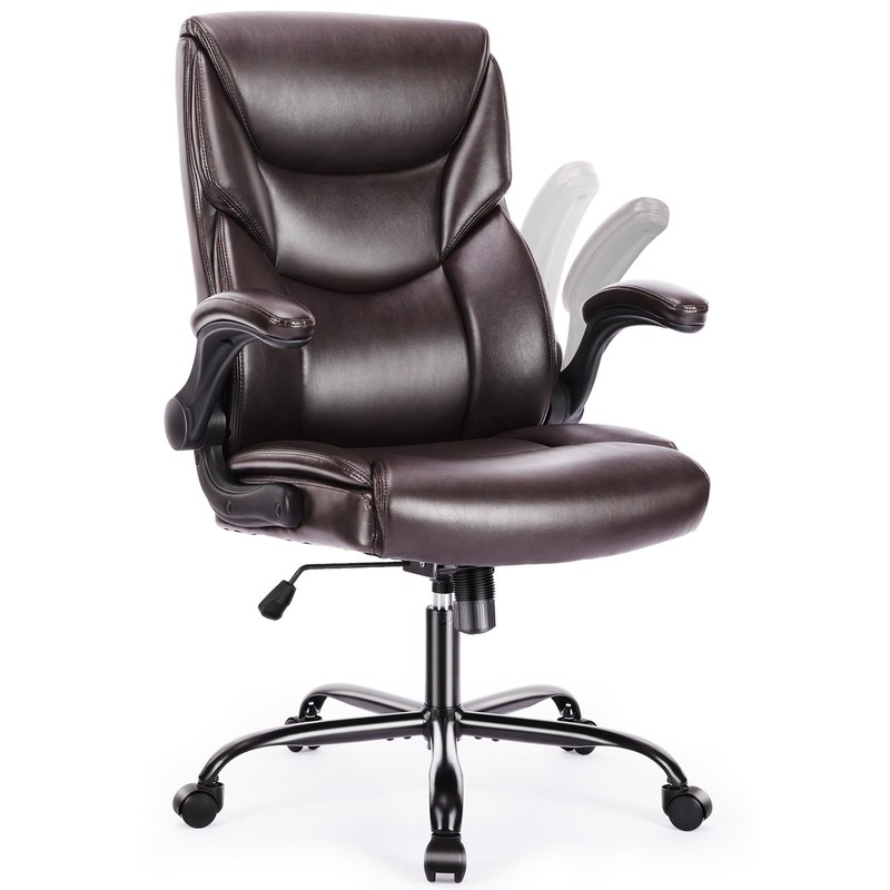 DUMOS PU Leather Office Chair Ergonomic Executive Computer Desk Chairs with …