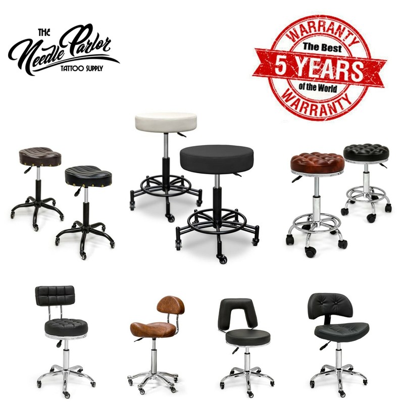 Rolling Swivel Stool w/Wheels Adjustable for Tattoo Facial Massage Spa Salon