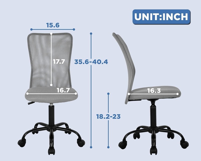 Home Office Chair Mid Back Mesh Desk Chair Armless Computer Ergonomic Task Ro... gallery