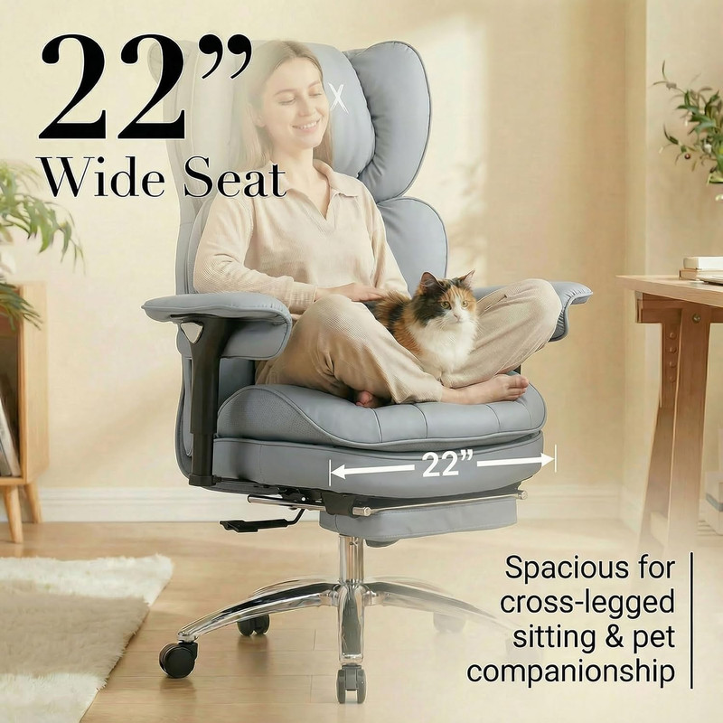 Extra Wide Big & Tall Desk Chair 400lbs with 3D Armrests & Footrest gallery