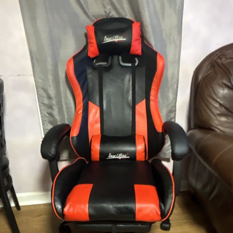 Ace Bayou X Rocker Black/Red High-Back Racing Style Swivel Gaming Chair Armrests