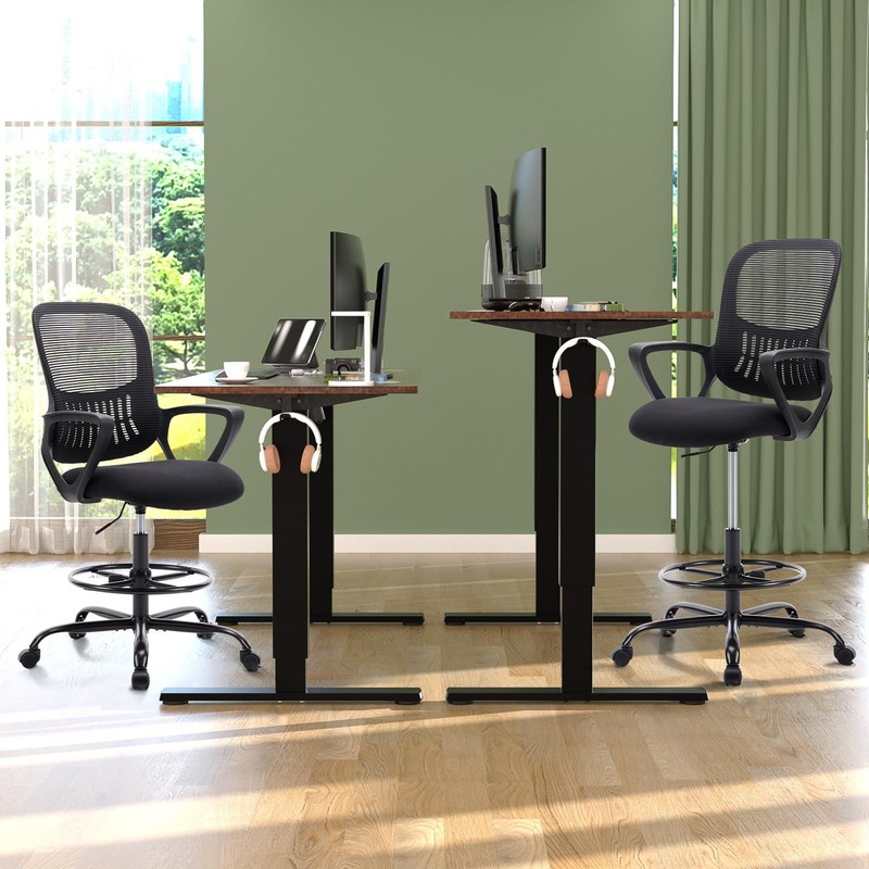 Drafting Chair - Counter Height Adjustable Tall Office Desk Chair with Fixed ... gallery