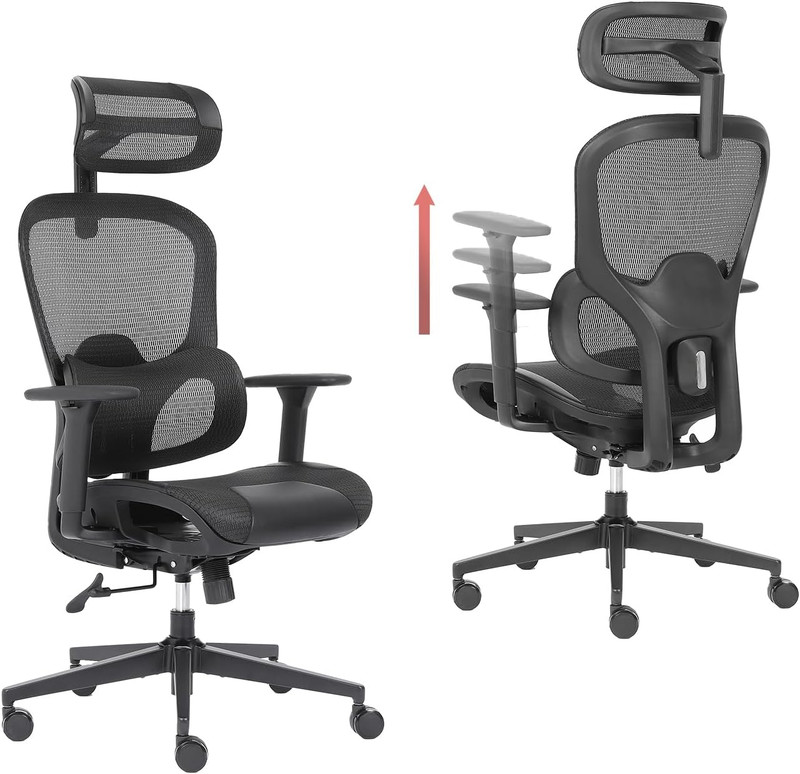 Ergonomic Mesh Office Chair with Lumbar Support - Adjustable Seat Height, Flip-U gallery