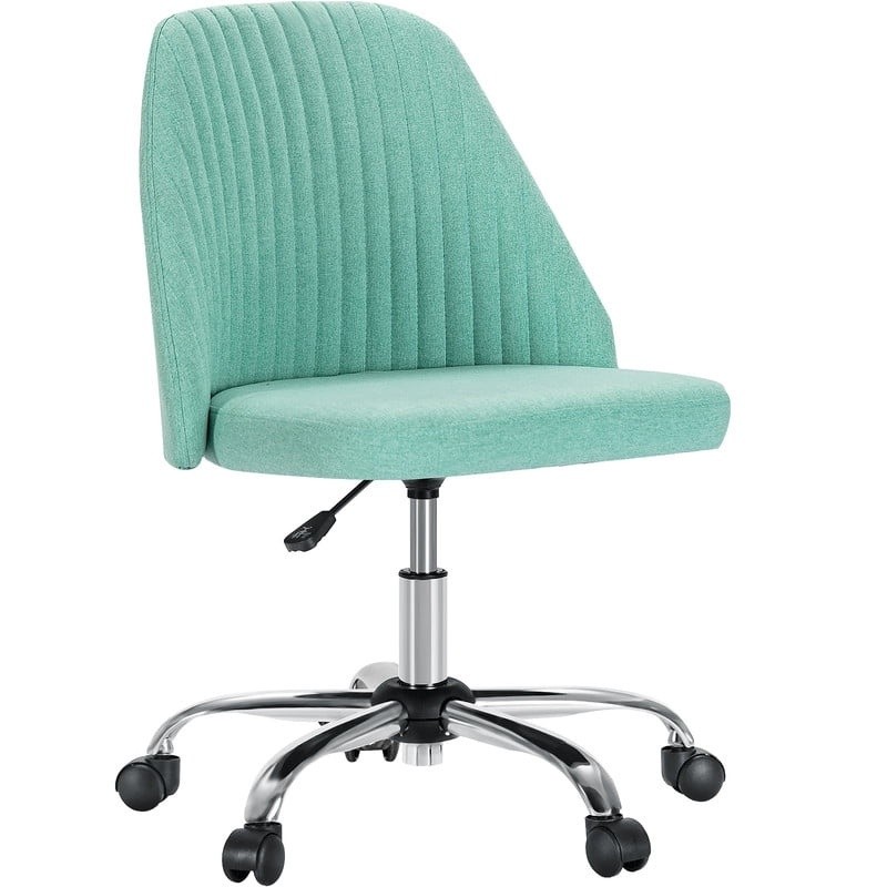 Armless Modern Desk Chair Adjustable Height Rolling Task Chair 250lb Capacity US