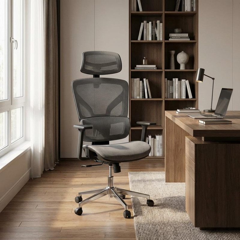 Ergonomic Oversized Office Chair - 440LBS, Adjustable, 3D Armrests, Gray gallery