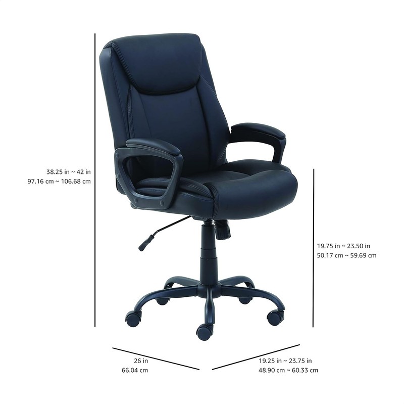 Amazon Basics Classic Puresoft PU Padded Mid-Back Height Adjustable Office gallery