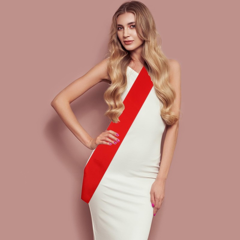 PATIKIL 63"x4" Blank Satin Sash, DIY Plain Sash Prom Queen Sashes Party Grey gallery
