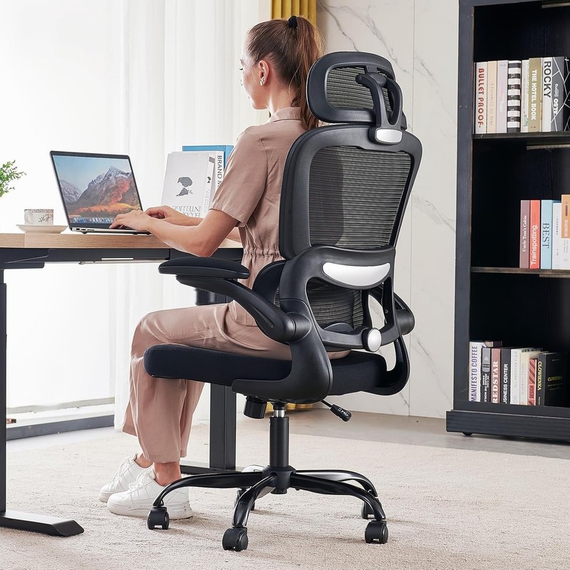 Ergonomic Mesh Office Chair for Ultimate Comfort - 330 lbs Capacity, Black gallery