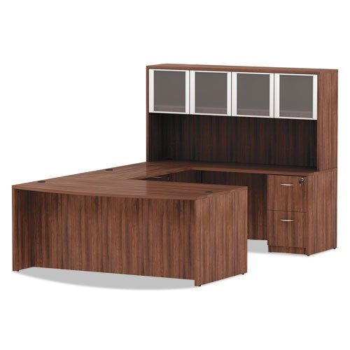 Alera Valencia Series Bow Front Desk Shell, 71" X 41.38" X 29.63", Modern gallery