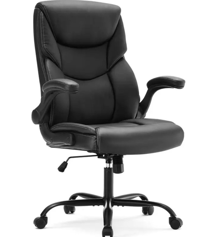 Ergonomic Home Office Chair, Leather Computer Gaming Chair with Armrests, Adjust gallery
