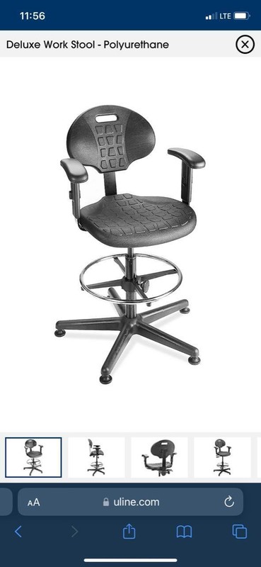 ULINE H-3732 & H-3738 Deluxe Work Stool - Polyurethane, Adjustable Office Chair gallery